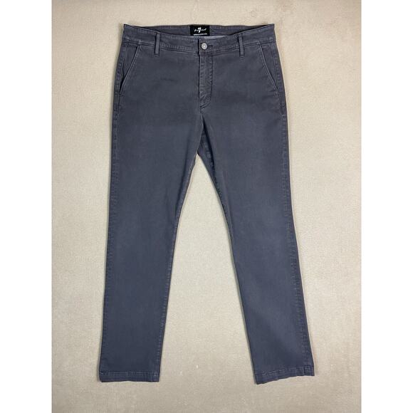 7 For All Mankind‎ Jeans Mens 34 Gray Straight Slim Denim Casual Workwear Adult - Picture 1 of 11